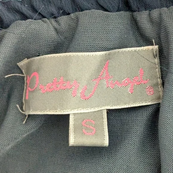 PRETTY ANGEL Blue Crochet, Lace, Tassel - Lined Pull-On Midi Skirt; Size S - Picture 5 of 6